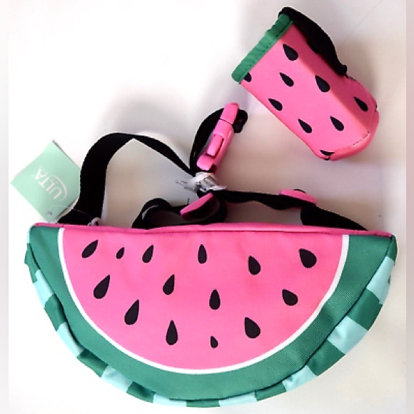 NEW Watermelon Fanny Pack w/ Coozy Detachable Drink Holder Coozie Purse Bag - Picture 3 of 7